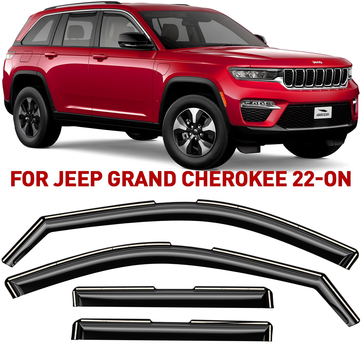 Voron Glass inChannel Extra Durable Rain Guards for Jeep Grand
