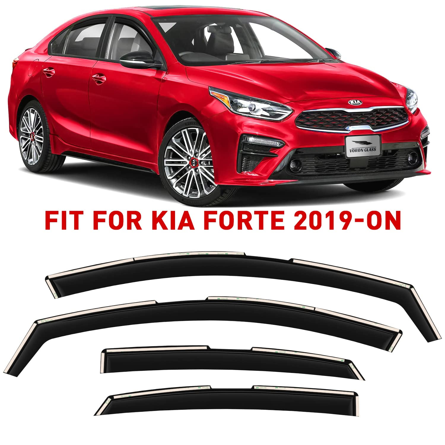 Voron Glass inChannel Extra Durable Rain Guards for Kia Forte 2019
