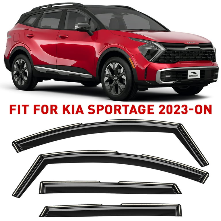 Voron Glass in-Channel Extra Durable Rain Guards for Kia Sportage  2023-2024, Window Deflectors, Vent Window Visors, 4 Pieces - 200552 