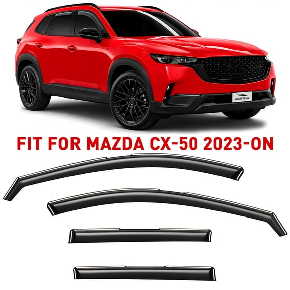 Voron Glass in-Channel Extra Durable Rain Guards for Mazda CX-50 2023-2027, Window Deflectors, Vent Window Visors, 4 Pieces - 200655