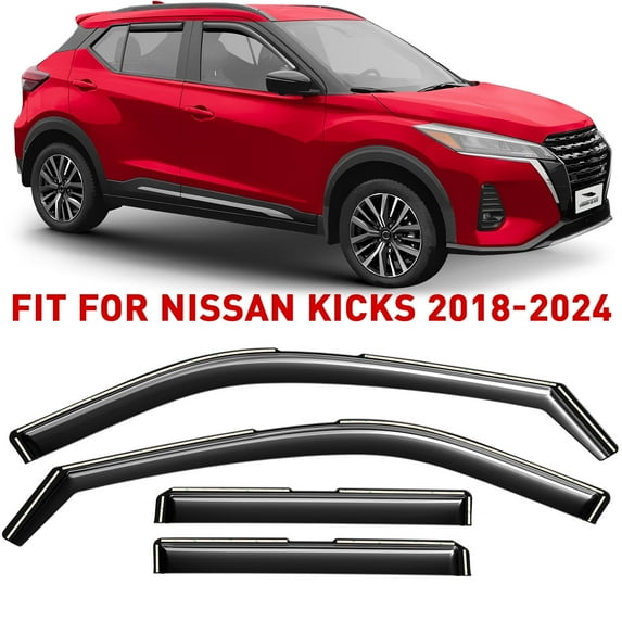 Voron Glass in-Channel Extra Durable Rain Guards for Nissan Kicks 2018-2024, Window Deflectors, Vent Window Visors, 4 Pieces - 200432