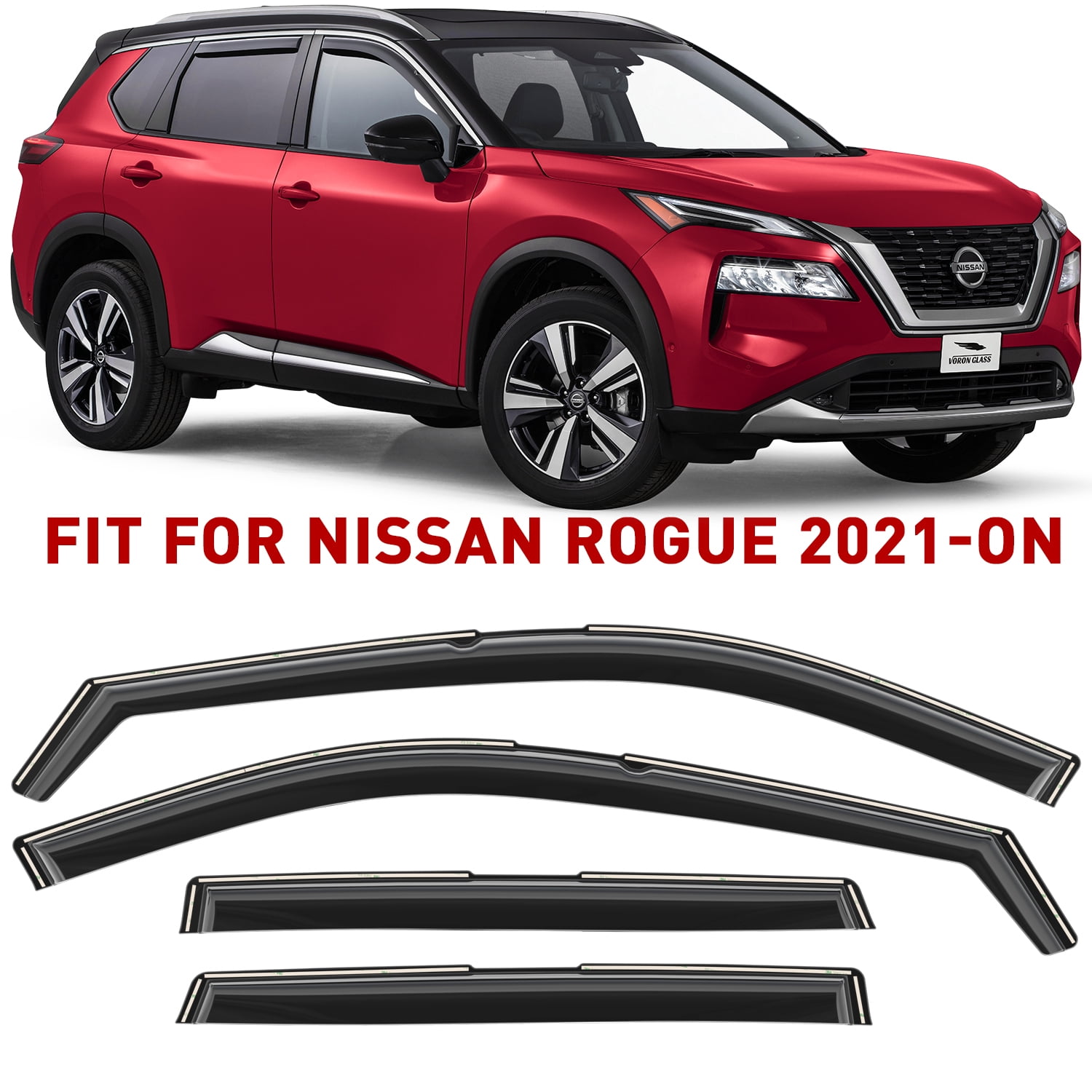 Voron Glass inChannel Extra Durable Rain Guards for Nissan Rogue 2021