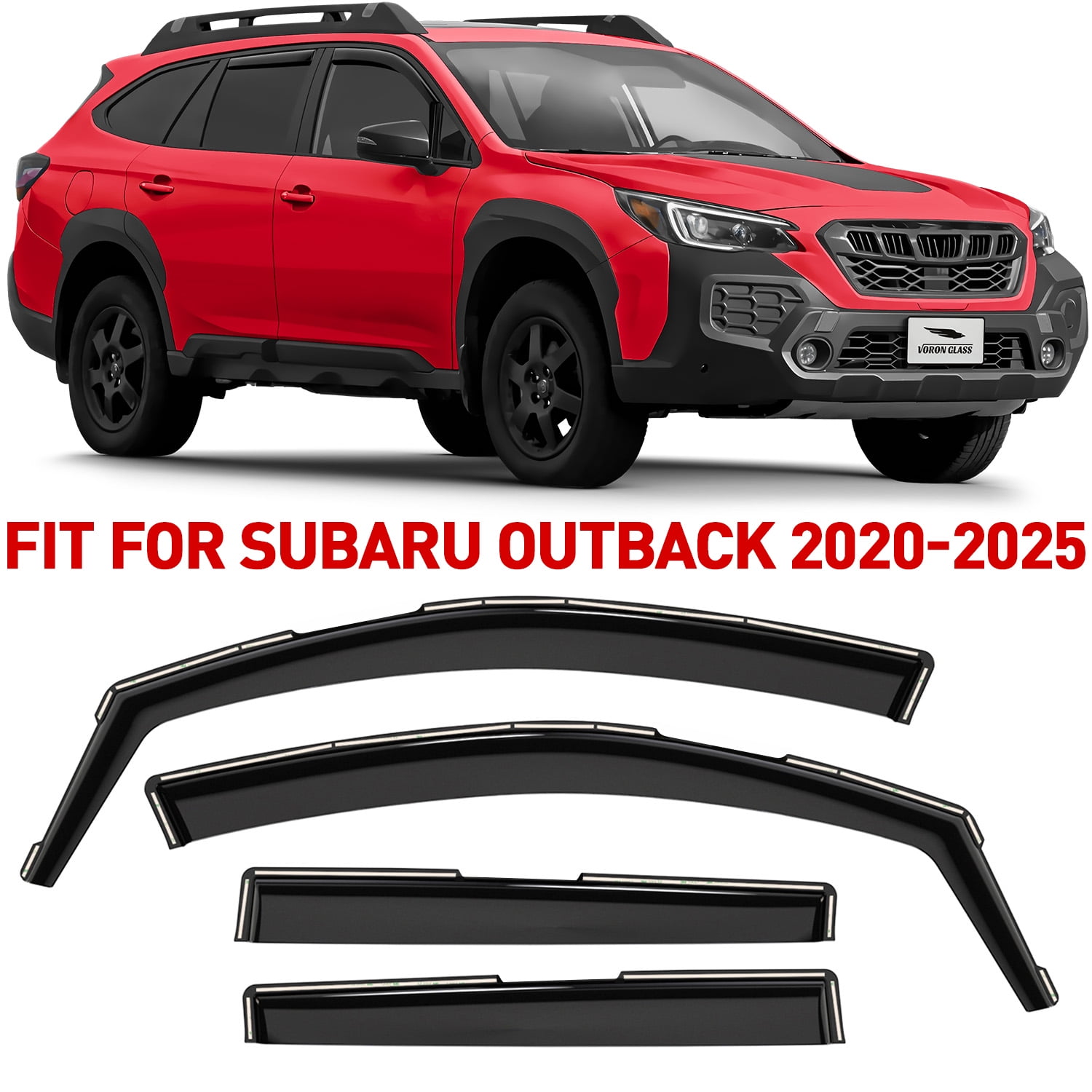 Voron Glass in-Channel Extra Durable Rain Guards for Subaru Outback 2020-2025, Window Deflectors, Vent Window Visors, 4 Pieces - 200673