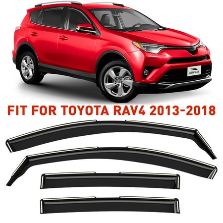 Voron Glass in-Channel Extra Durable Rain Guards for Toyota RAV4 2013-2018, Window Deflectors, Vent Window Visors, 4 Pieces - 220239