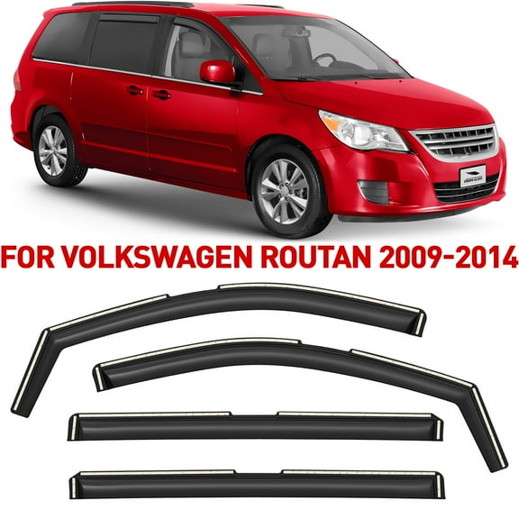 Voron Glass in-Channel Extra Durable Rain Guards for Volkswagen (VW) Routan 2009-2014, Window Deflectors, Vent Window Visors, 4 Pieces - 200628