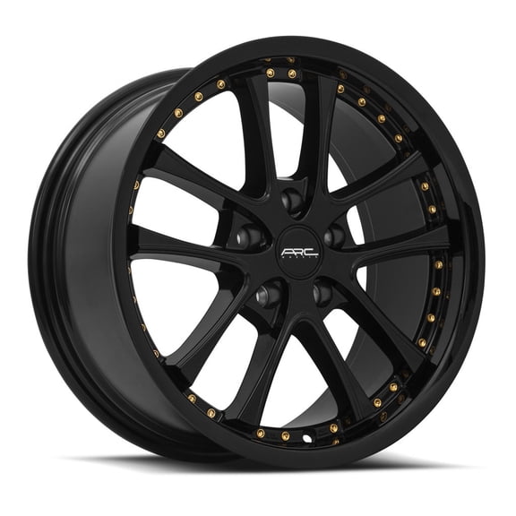 Vors AR5 5x114.3 17x8 +35 All Black Gold Rivet