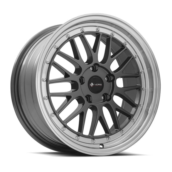 Vors VR8 4x100 -5x115 17x8 +35 Hyper Black Machined Lip