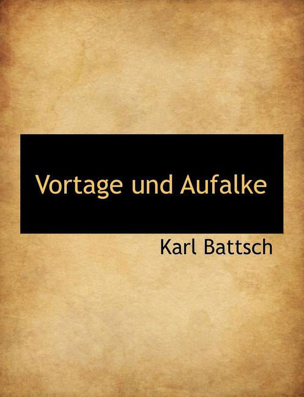 Vortage Und Aufalke (Paperback)