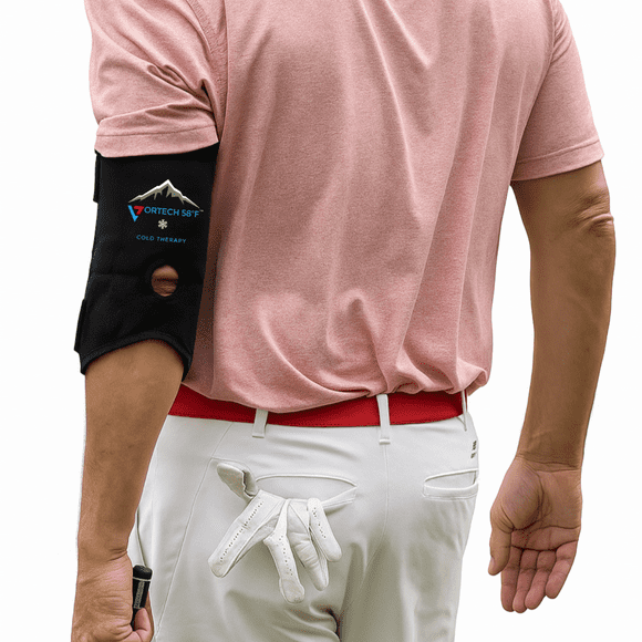 Vortech 58F Cold Therapy Elbow Wrap  Reusable Cooling Wrap for Tennis Elbow, Golfers Elbow, Inflammation & Joint Pain Relief  Adjustable, Latex-Free, One Size  Made in USA