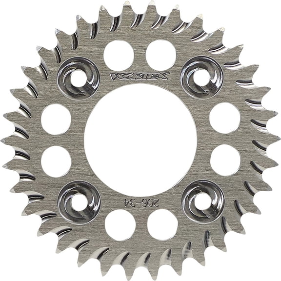Vortex Aluminum Rear Sprocket, 34 Tooth, 420 Size, Silver (206-34)