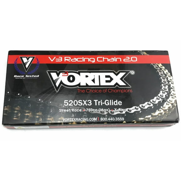 Vortex 520 SX3 Black V3 Racing 2.0 Chain 120 Links (520SX3-120)