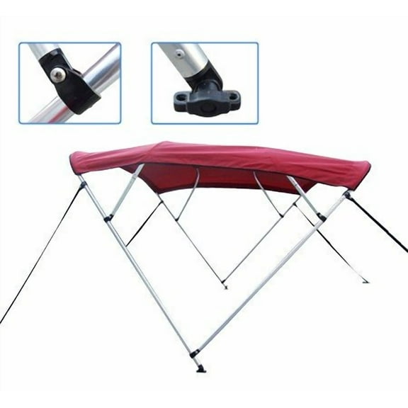 Vortex Burgundy Pontoon/Deck Boat 4 Bow Bimini Top 8' Long, 97-103" Wide, 54" High Complete Kit
