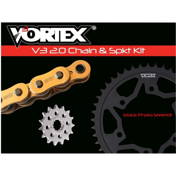 Vortex CKG6463 HFRS Hyper Fast 520 Street Conversion Chain and Sprocket Kit - Gold