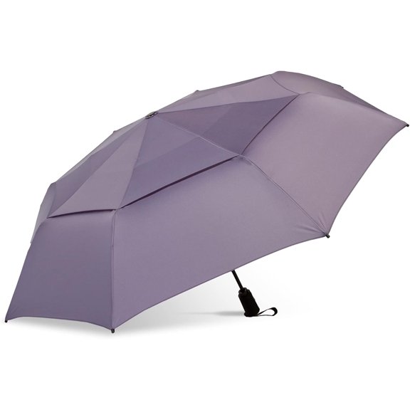 Vortex Compact Folding Travel Umbrella  Push-Button Open & Close, Vented Double Canopy, Protects from Rain, Sun, & Wind
