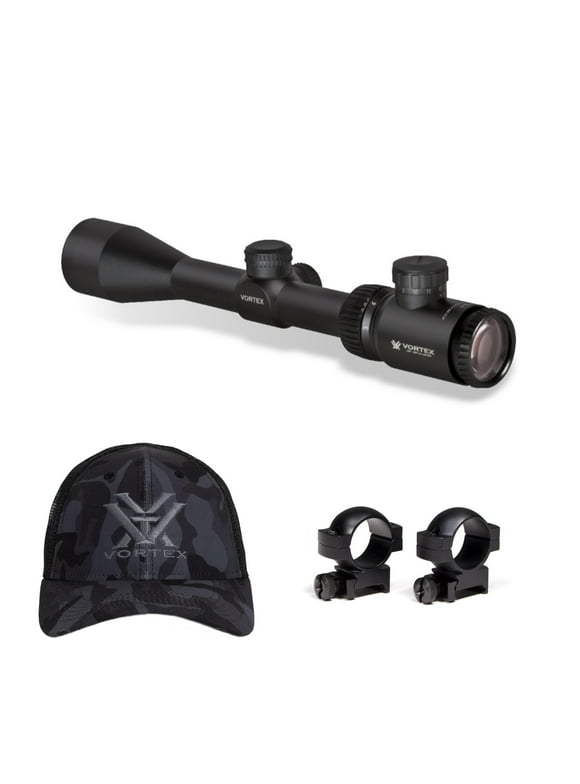 Vortex Crossfire II 3-9x40 Riflescope (Black) with 1-inch Scope Rings and Hat