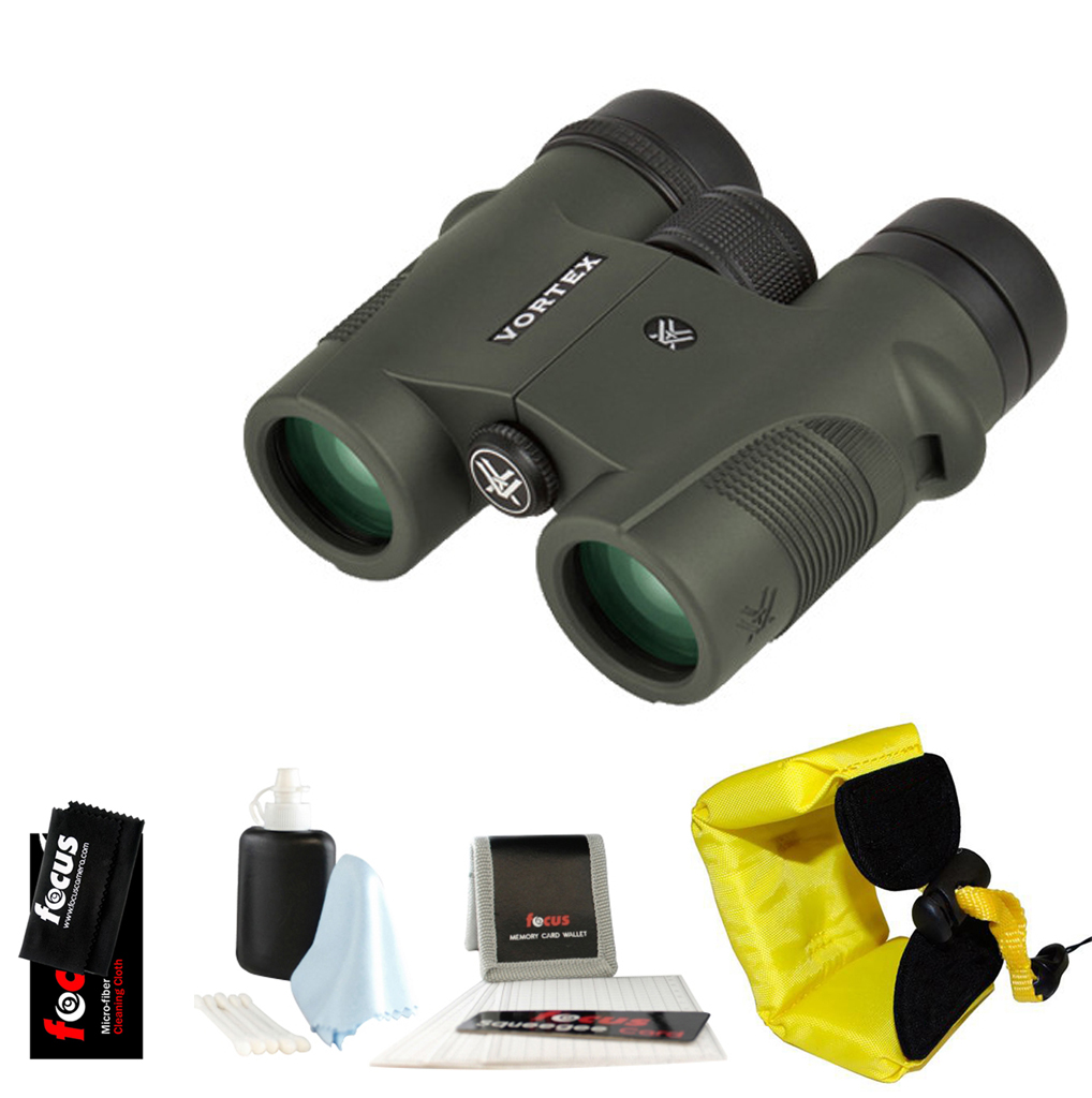 Vortex Diamondback 10x32 Binocular with Focus Accessory Bundle