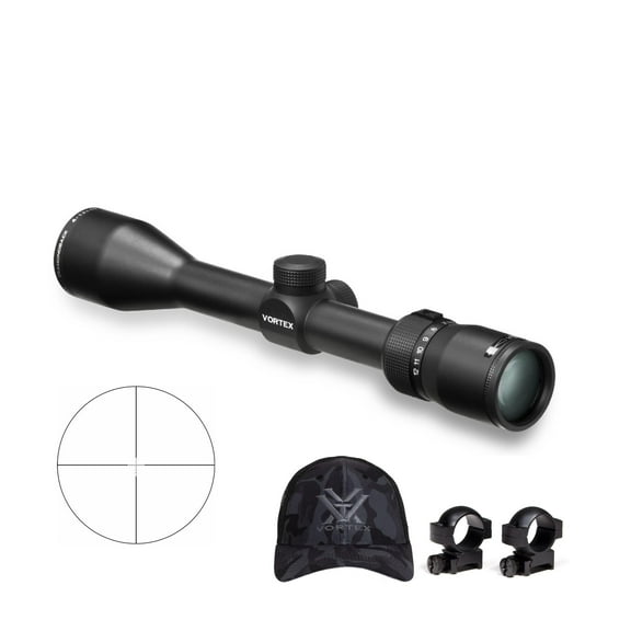 Vortex Diamondback 4-12x40 Riflescope with 1-inch Scope Rings and Hat