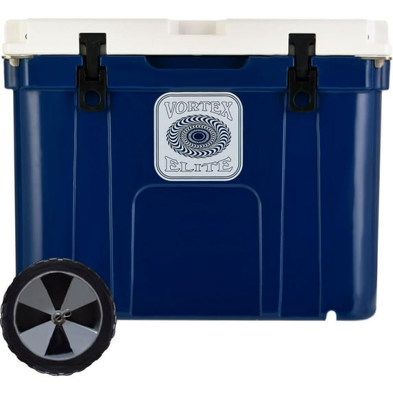 Vortex Elite Series 55-Quart Rotational-Molded Customizable Cooler System with 1 Set of Beach Wheels, Navy