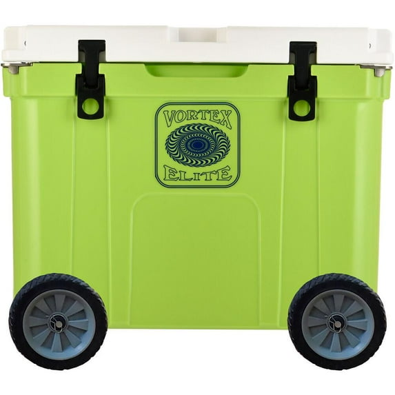 Vortex Elite Series 55-Quart Rotational-Molded Customizable Cooler System with 2 Sets of Standard Wheels, Lime