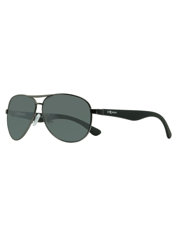 Eyewear Vortex Matte Gunmetal Metal Frame Aviator Sunglasses with Smoke Lens