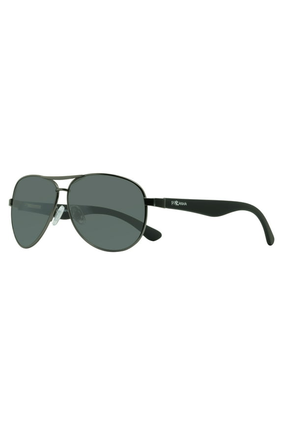 Eyewear Vortex Matte Gunmetal Metal Frame Aviator Sunglasses with Smoke Lens