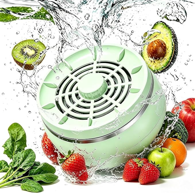 Fruit and Vegetable Washing Machine,Wireless Fruit Cleaner Device,Titanium Electrolysis Fruit and Veggie Cleaning Machine,Waterproof Food Purifier for Fruits,Vegetables,Meat and Tableware