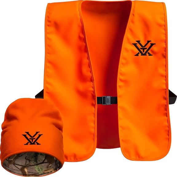 VORTEX Adult Male Blaze Orange Vest and Beanie Combo (221-34-BLZ)