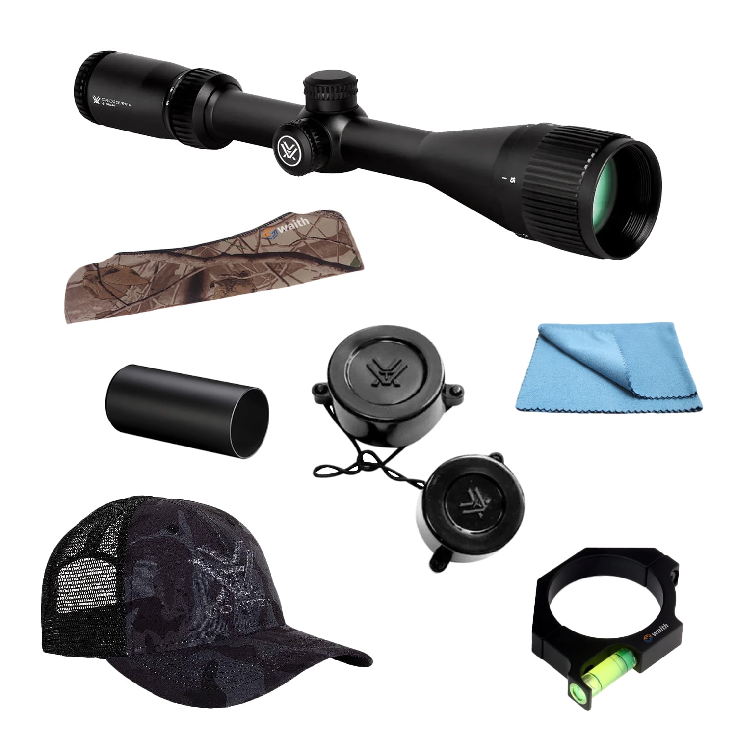 Vortex Optics 618x44 AO Crossfire II Riflescope DeadHold BDC (MOA) with Vortex Logo Black