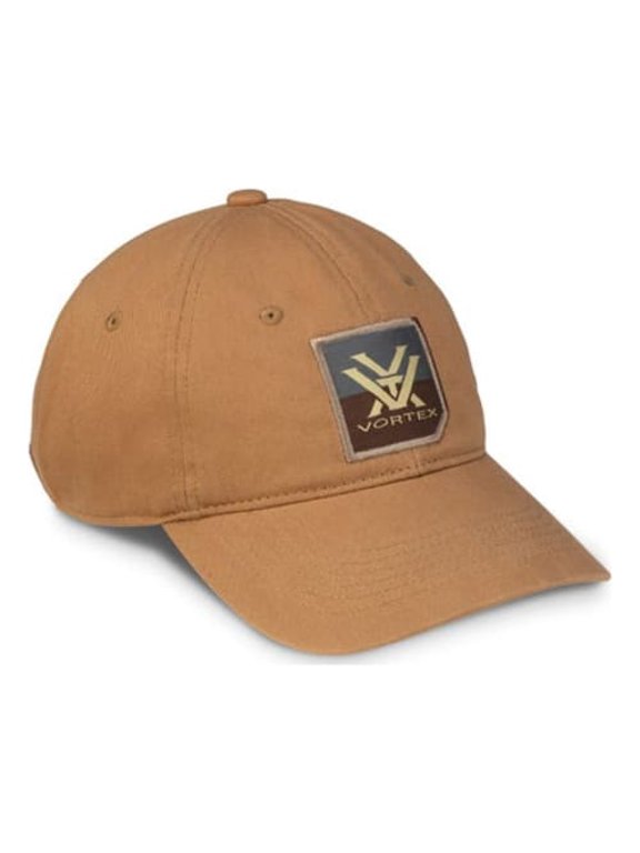 Optics Cut Back Twill Cap, Tan, 100% Cotton, Unstructured, Metal Buckle Closure, OSFM, Men's (124-07-TAN)