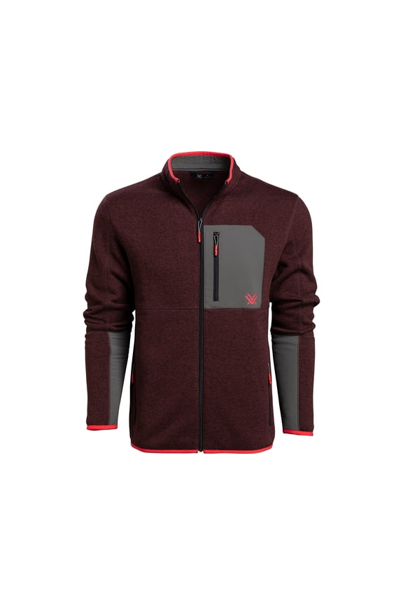 Optics Men's Anchor Point Fleece Full Zip Sweater Rich Mahogany Medium