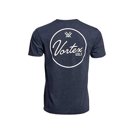 Vortex Optics Men's Golf Script Short Sleeve Crew Neck T Shirt Navy Heather XL