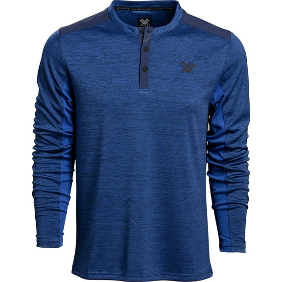 Vortex Optics Men's Northern Heights Henley Long Sleeve Shirts, Blue Jay, XX-Large
