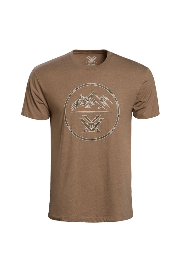 Adult Male Three Peaks Short Sleeve T-Shirt, Color: Coyote Heather, Size: L (121-10-CHE-L)