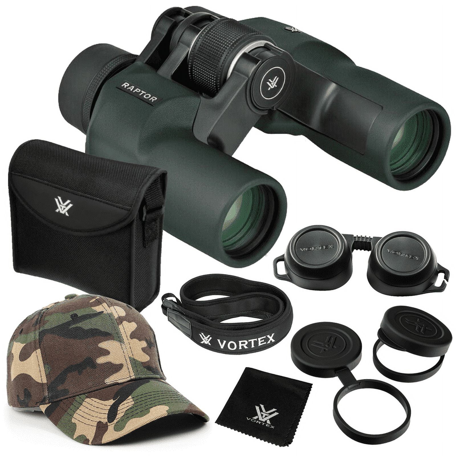 Vortex Optics Raptor 8.5x32 Porro Prism Binocular with Free Camo Forest ...