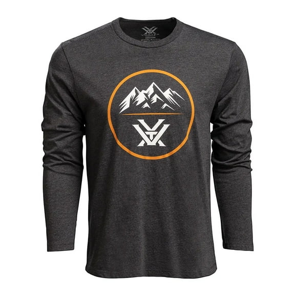 VORTEX Adult Male Three Peaks T-Shirt, Color: Charcoal Heather, Size: 3XL