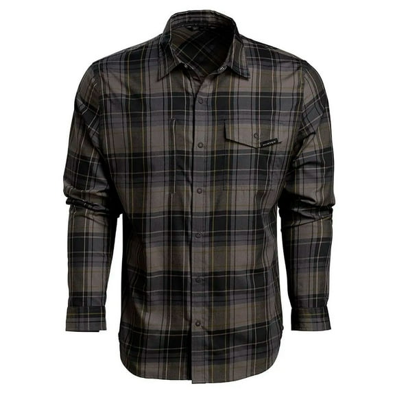 VORTEX Adult Male Trail Call Tech Flannel Long Sleeve Shirt, Color: Shadow, Size: L