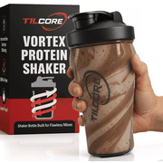 Vortex Protein Shaker Bottle by Tilcore - Food-Grade, Leakproof Lid Shaker - Reusable Shaker Cups for Protein Shakes for Gym-goers & Travelers