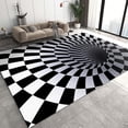 thumbnail image 1 of Vortex Trippy Optical Illusion Area Rug, Black And White Grid Splicing Large Rugs, Indoor Non-Slip Kids Rugs, Washable Breathable Durable Carpet For Front Entrance Floor Decor 3x4ft, 1 of 6