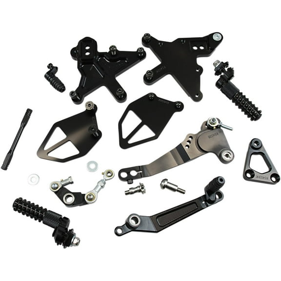 Vortex v3 2.0 Black Aluminum Motorcycle Rearsets (RS403K)