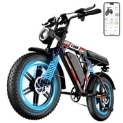 VortexRider 1500W Electric Bike for Adults, 20 Fat Tire E-Mountain Bikes, 48V 17.5Ah 32MPH Ebike for Adults Full Suspension UL2849