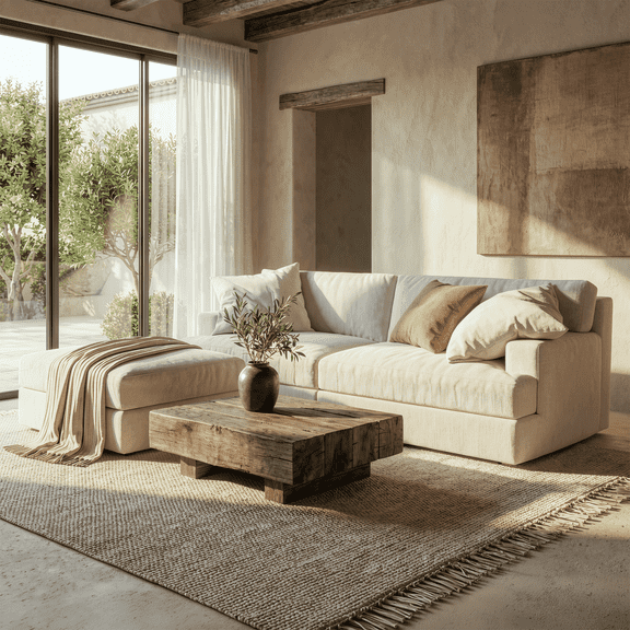 Vorthio Boneless Modular Sectional Sofa with Movable Ottoman, Oversized L-Shape Cloud Couch for Living Room, No Assembly, 2-Seat,White