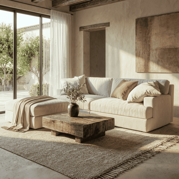 Vorthio Boneless Modular Sectional Sofa with Movable Ottoman, Oversized L-Shape Cloud Couch for Living Room, No Assembly, 2-Seat,White