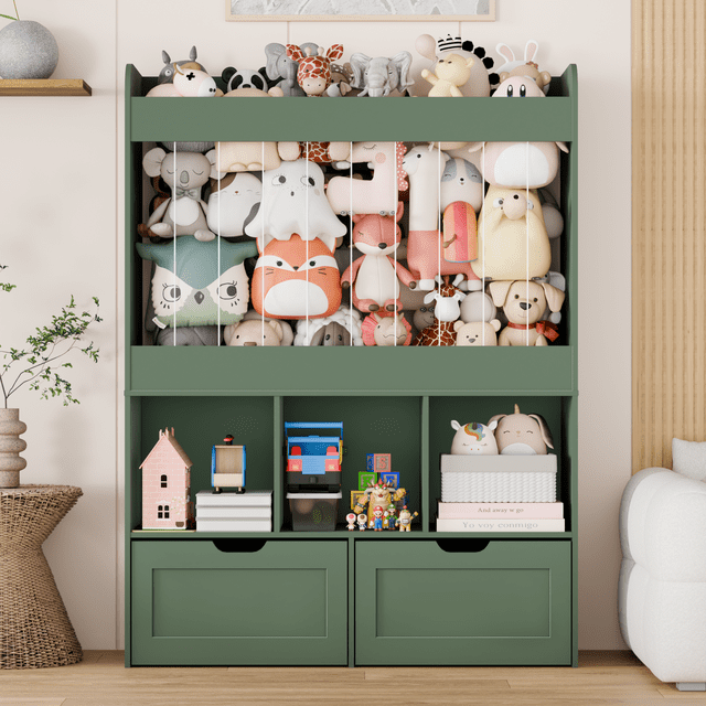 VortinT Toy Storage Organizer with 100L Stuffed Animal Storage, 3-Tier ...