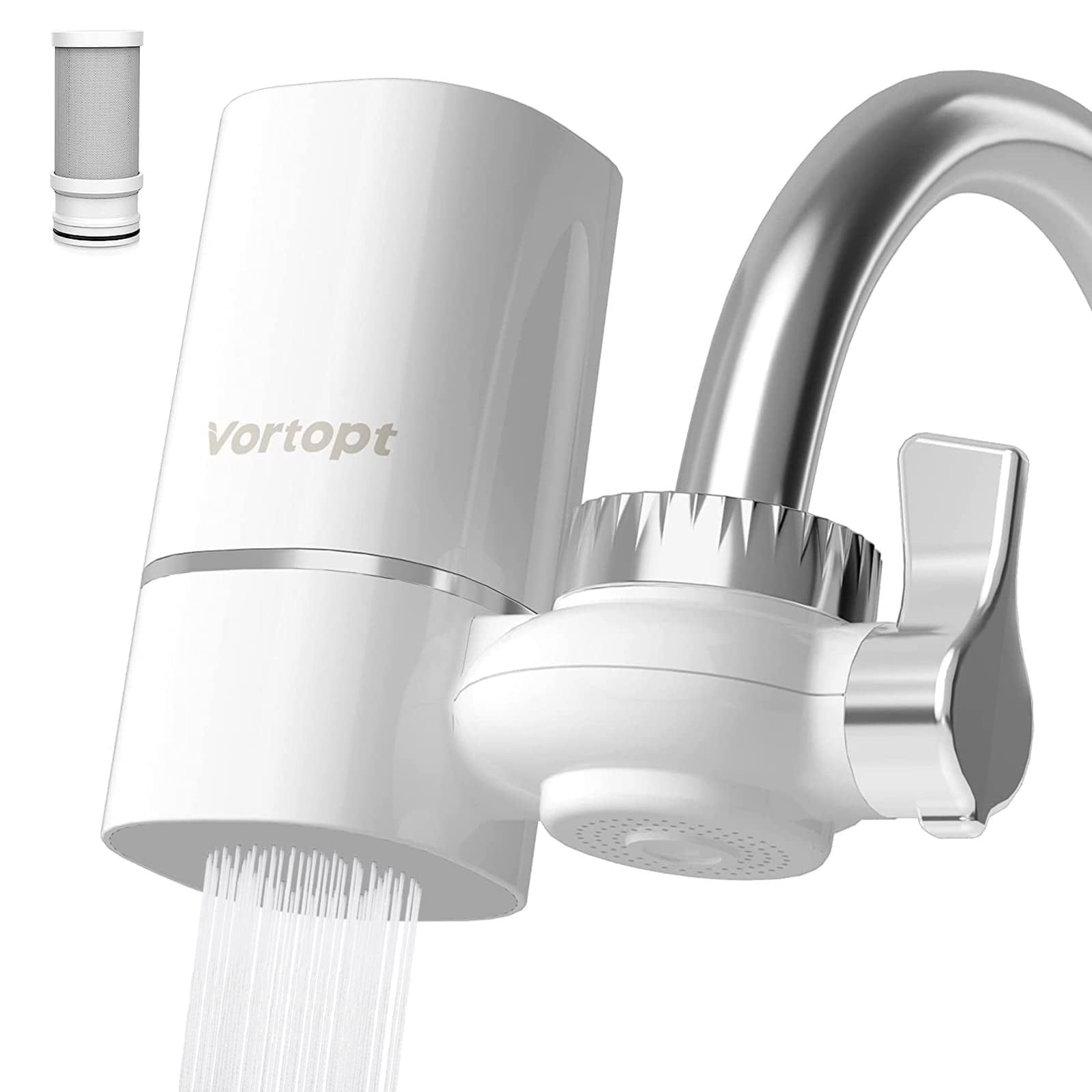 Vortopt T1 Chrome White 5-Stage Filtration Faucet Water Filter