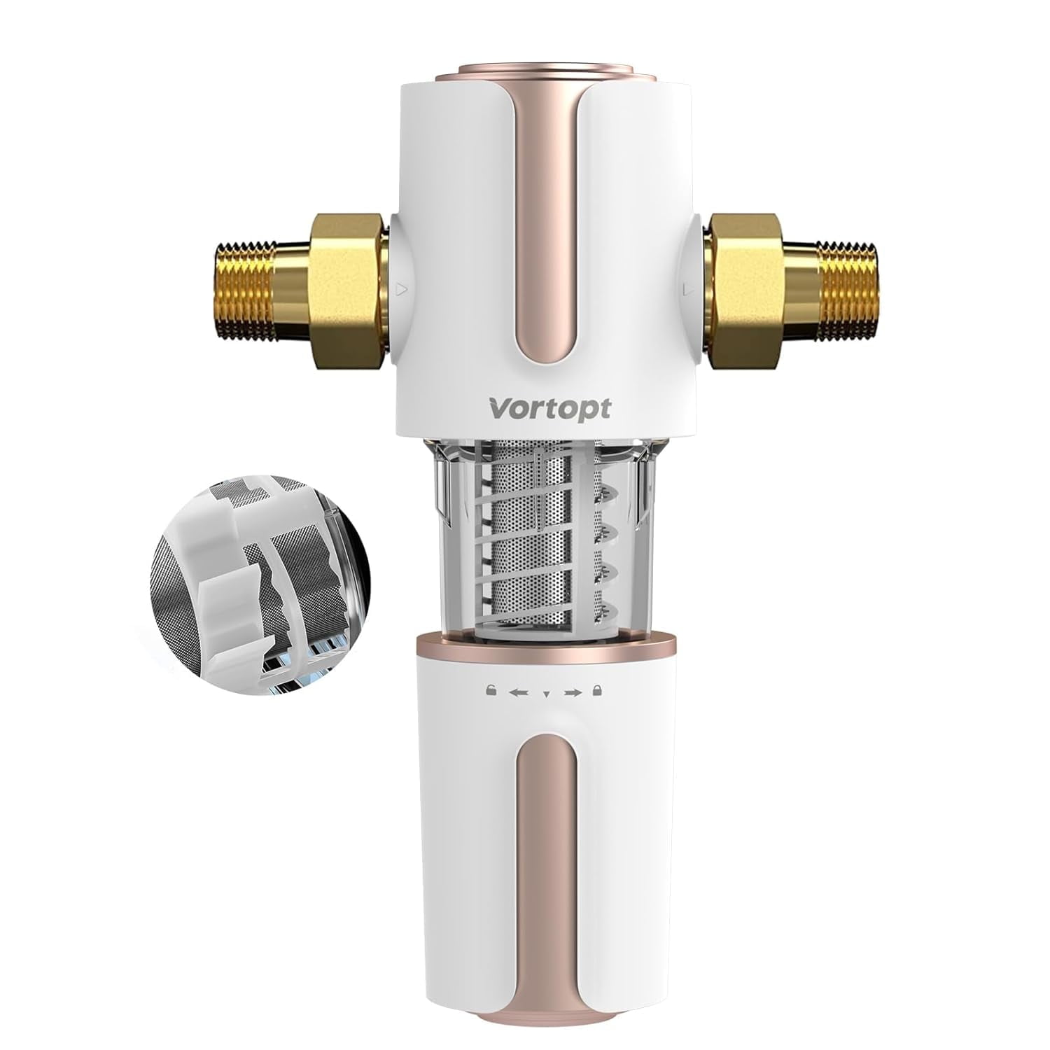 Vortopt Q700 Spin Down 40 Micron Sediment Water Filter, Automatic Flushing, Flushable Prefilter Filtration
