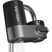 Vortopt T5 Water Filter for Faucet - NSF Certified Sink Water Filter, 350 Gallons Faucet Mount Tap Water Purifier for Kitchen & Bathroom, Reduces Lead, Chlorine, Bad Taste, Black