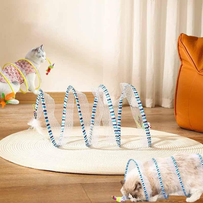 Image showcasing Voryzel Cat Tunnel, Vorylix Cat Toy, Self-Play Cat Hunting Spiral ...