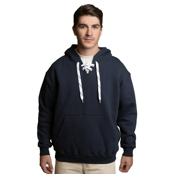 Vos Sports Inc. 12 oz. Hockey Lace Up Pullover Hooded Sweatshirt, Unisex Large