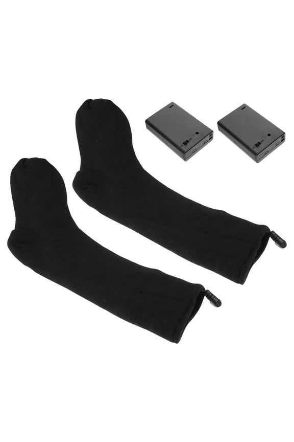 1 Pair Fiber Wire Heated Socks Black for Cold Weather