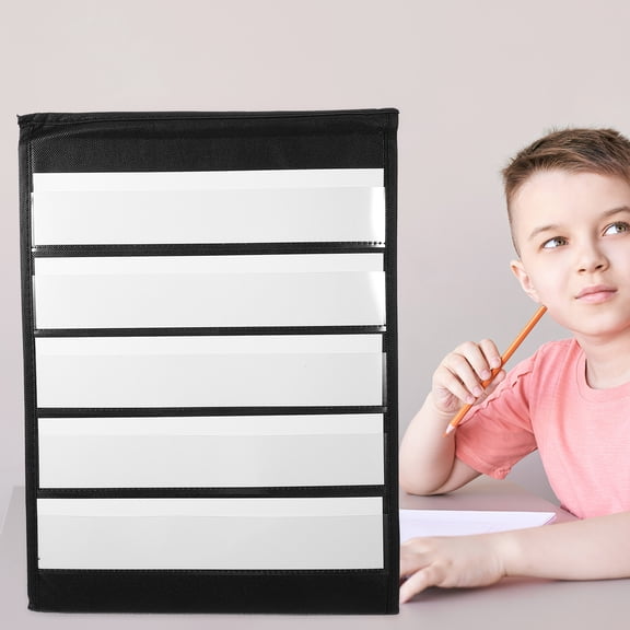 Vosarea 1 Set Of Tabletop Tent Pocket Chart Black Oxford Cloth Display Stands For Classroom Teaching